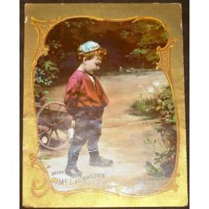  Boy and Frog Unexpected Meeting   Victorian Trade Card 