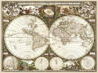 1660 World Map Nova Totius Terrarum Orbis Tabula 18x24  