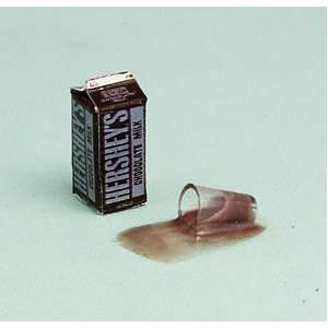   Miniature Spilled Chocolate Milk with Carton 