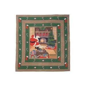 Applique II Christmas Theme Santa by the Fire Quilt Crib 36x46 