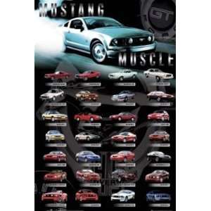  Mustang History Ford Sports Muscle Car Poster 24 x 36 