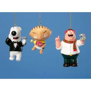   Family Guy Peter, Brian & Stewie Christmas Ornaments