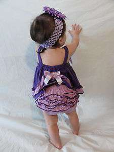 BABYLOVE Dress and Bloomer Ruffle Butt Set Purple CUTE  