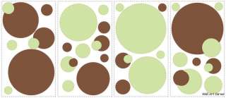 Green/Brown Kids Nursery Polka Dots Wall Sticker Decal  