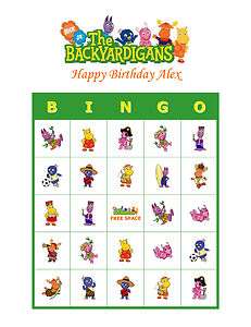 Backyardigans Nick Jr. Personalized Birthday Party Game Bingo Cards