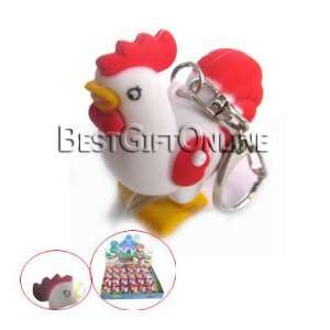   3x ROOSTER LED Key Chain with Sound (Pack of 3pcs)
