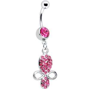  Pink Gem Benevolent Jeweled Belly Ring Jewelry