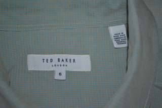 TED BAKER LONDON LONG SLEEVE BLUE GRAY CASUAL MODERN BUTTON DOWN SHIRT 