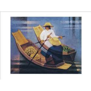  Small Boats by Louis Toffoli Poster Print, 19.75x15.75 