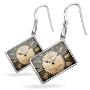 Earrings Clock Paris, Vintagewith French Sterling Silver 