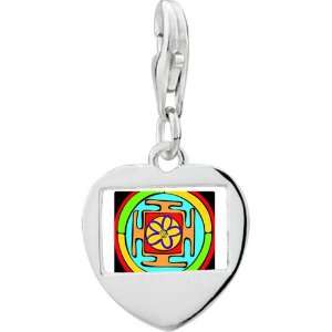   Gold Plated Religion Taoism The Eight Diagram Photo Heart Frame Charm