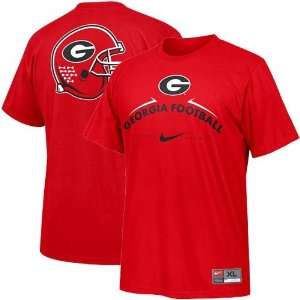 Nike Georgia Bulldogs Red Practice T shirt  Sports 