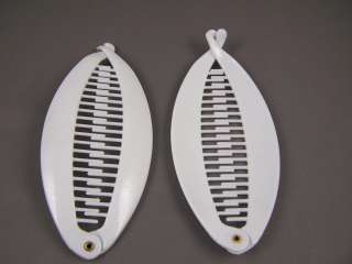 White Set Lot of 2 banana hair clips plastic 5 long  