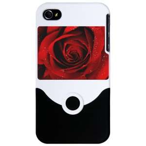  iPhone 4 or 4S Slider Case White Red Rose 