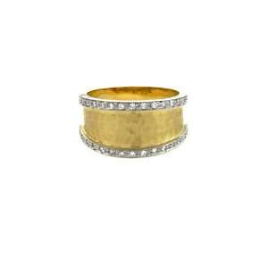  Volder Tirol TM Yellow Gold Ring. 18KT Yellow Ring Hammered and 10 