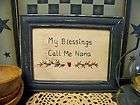  Picture Stitchery Decor Grungy Decoration My Blessings Call Me Nana wv
