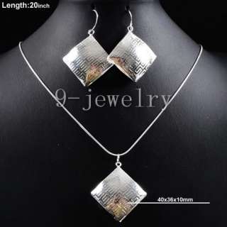Squartz Silver Plated Necklace & Earrings Set TS0909  