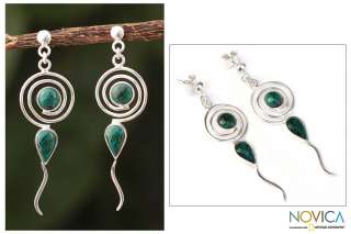 CREATION~~Peru Silver & Chrysocolla Earrings by NOVICA  