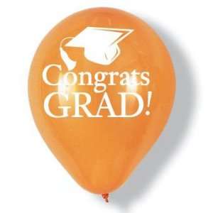  Congrats Grad Latex Balloons, Orange Health & Personal 