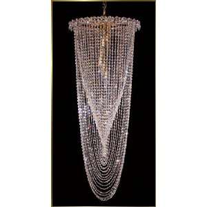 Small Crystal Chandelier, 1000 E 19, 12 lights, 24Kt Gold, 19 wide X 