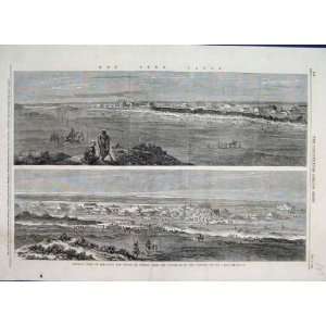  1863 View Town Works Timsah Sandhills Lake Old Print