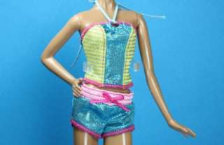 Turquoise Pink Yellow Halter Shorts Sport Outfit Barbie  