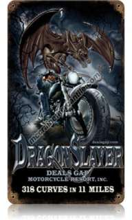 Deals Gap Dragonslayer Motorcycle Vintage Tin Sign  