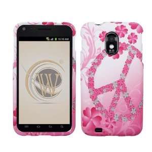 VMG Sprint Samsung Galaxy S II S2 Design Hard 2 Pc Case   Pink Peace 