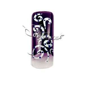Purple Swirls Pre designed Acrylic/UV Gel Artificial/False French Nail 