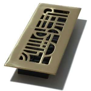 Decor Grates AD310 3 Inch by 10 Inch Art Deco Floor Register, Solid 