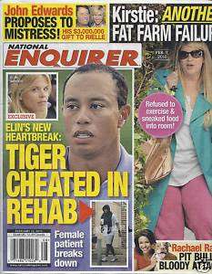 NATIONAL ENQUIRER TIGER WOODS KIRSTIE ALLEY RACHAEL RAY  