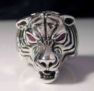 Stainless Steel Tiger Ring with Marquise Eyes  