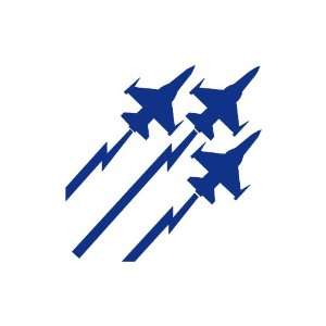  Jet Fighter Planes Large 10 Tall BLUE vinyl window decal 