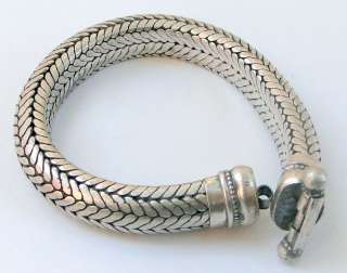 SOLID SILVER THICK ROPE SNAKE CHAIN BRACELET JEWELRY C  