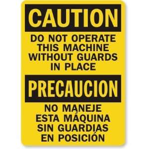   In Place (Bilingual) Laminated Vinyl Sign, 5 x 3.5