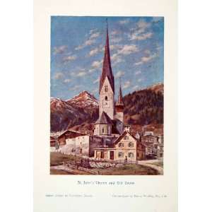  1907 Color Print Holper Davos Switzerland Graubunden 