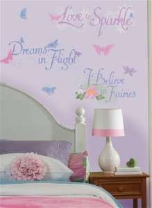 DISNEY FAIRIES QUOTES Wall Decals Girl Stickers Decor 034878034959 