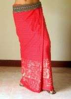 Thai Style Wrap Skirt * Sarong *Striped*Cotton*black*SA  