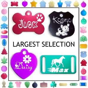  Custom Pet Id Tags   W/ Choice of Graphic and Font