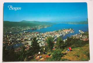 1988 View from Floyen Bergen Norway Postcard  