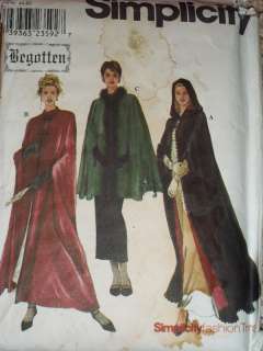 Simplicity 8987 BEGOTTEN RENAISSANCE CAPE Sizes L, XL  