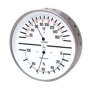 Humidity and Temperature Dial Indicator with White Face and Stainless 