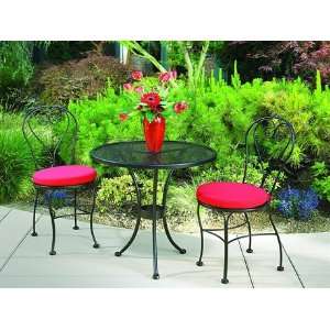  OW Lee Amore Bistro Cushion Patio Wrought Iron Dining Set 