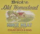 Bricks Old Homestead Mince Meat Label Crosswicks,N.J​.