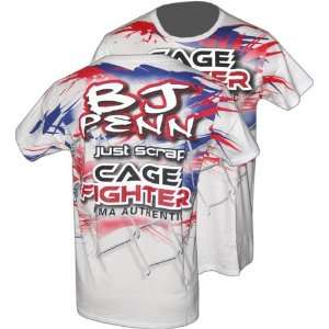  Cage Fighter BJ Penn Blast White T Shirt (SizeM) Sports 