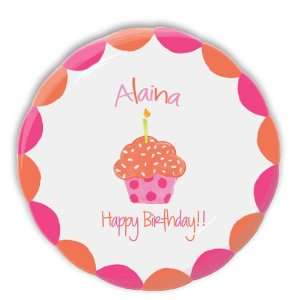 Pink Cupcake Personalized Melamine Plate
