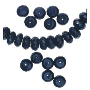 Black Spinel Large Facet Rondelle Beads 7mm Diameter 4.5mm Thick (Qty 