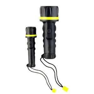   and 2D Rubber Grip Flashlight Set, Black and Yellow