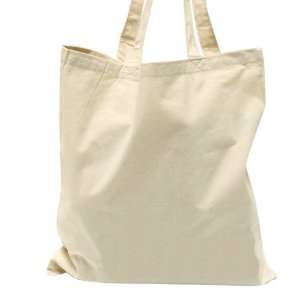 Cotton Canvas Lightweight Economy Tote Bag   Natural White, No Gusset