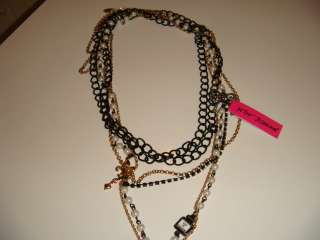 New Betsey Johnson Long French Paris Necklace +Box  